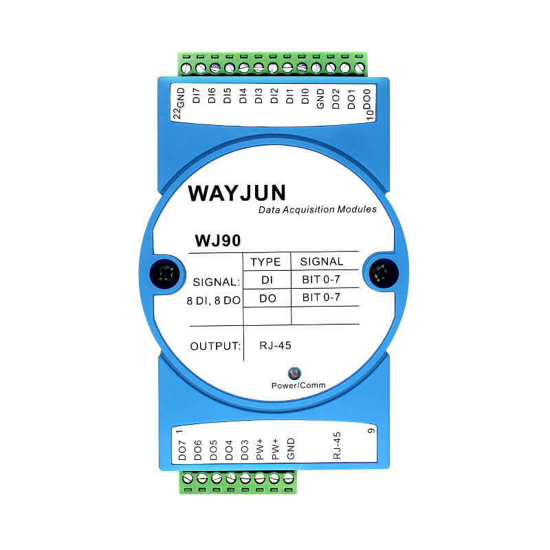 八路DI八路DO，開關量遠程IO模塊，Modbus TCP數(shù)據(jù)采集模塊 WJ90