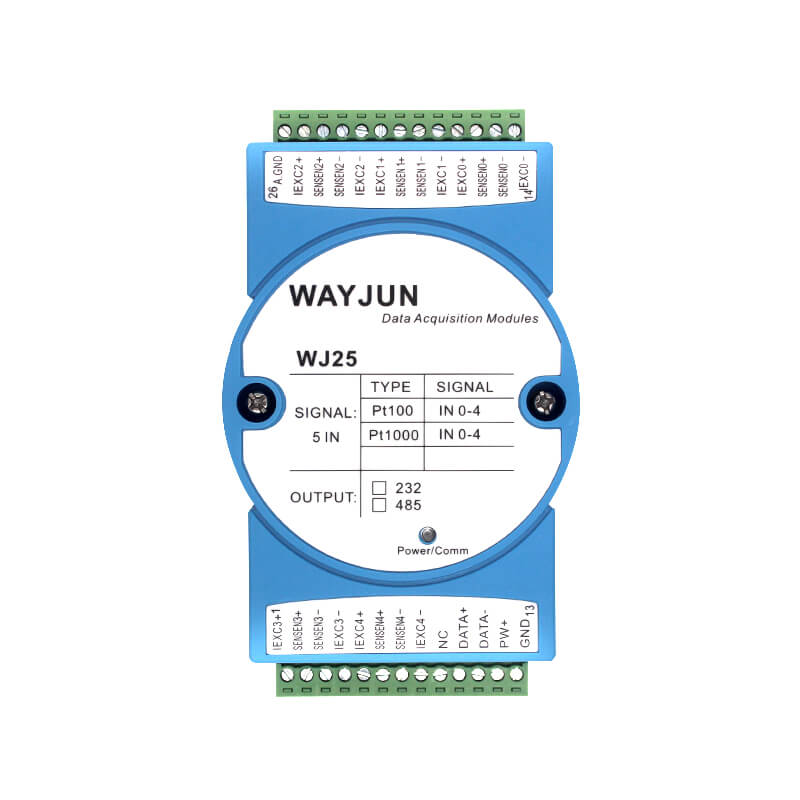 WJ25系列 5路熱電阻溫度信號轉RS-485/232遠程IO模塊