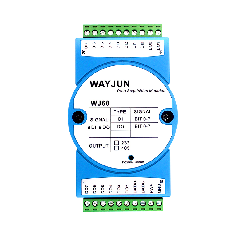 WJ60系列 八路DI八路DO開關(guān)量轉(zhuǎn)RS485/232遠程IO模塊