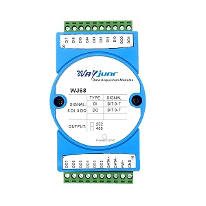 八路PNP輸入，八路PNP輸出，RS-485/232開關量數據采集模塊 WJ68